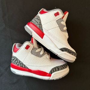 Nike Jordan 3 Baby/Toddler 5C Red, Black, White